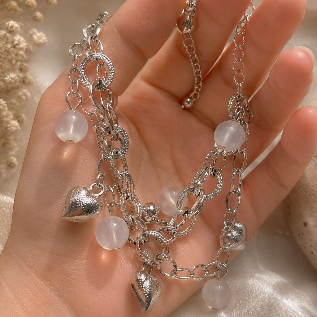 moon stone charm bracelet