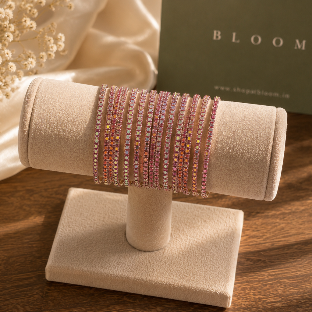 pink halo rhinestone bracelet
