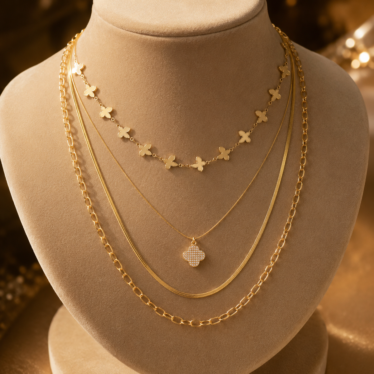 golden flutter necklace