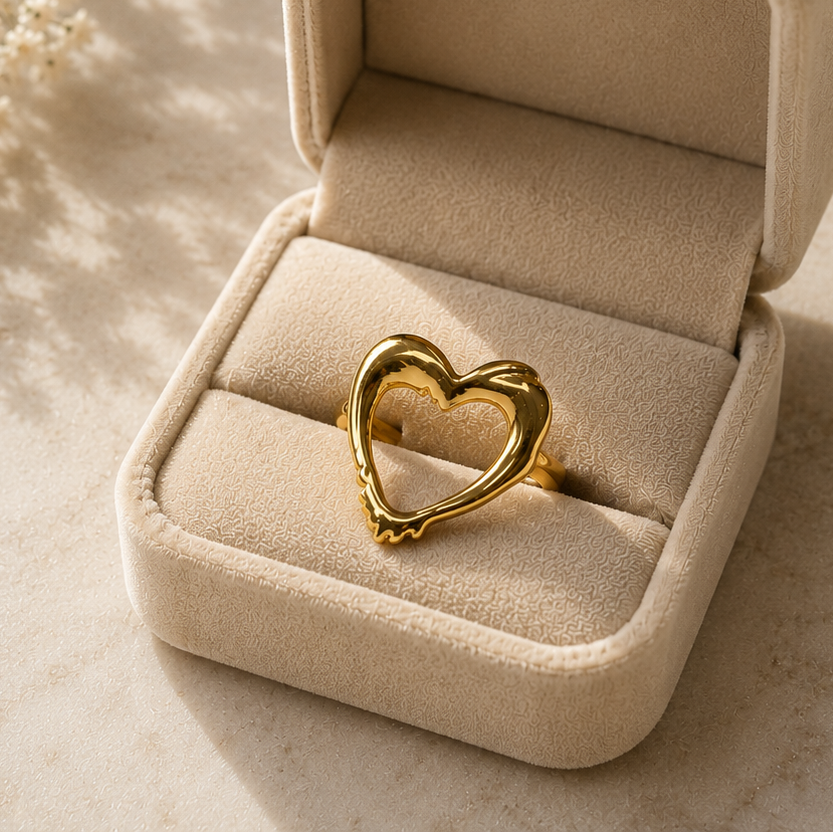 dripping heart ring