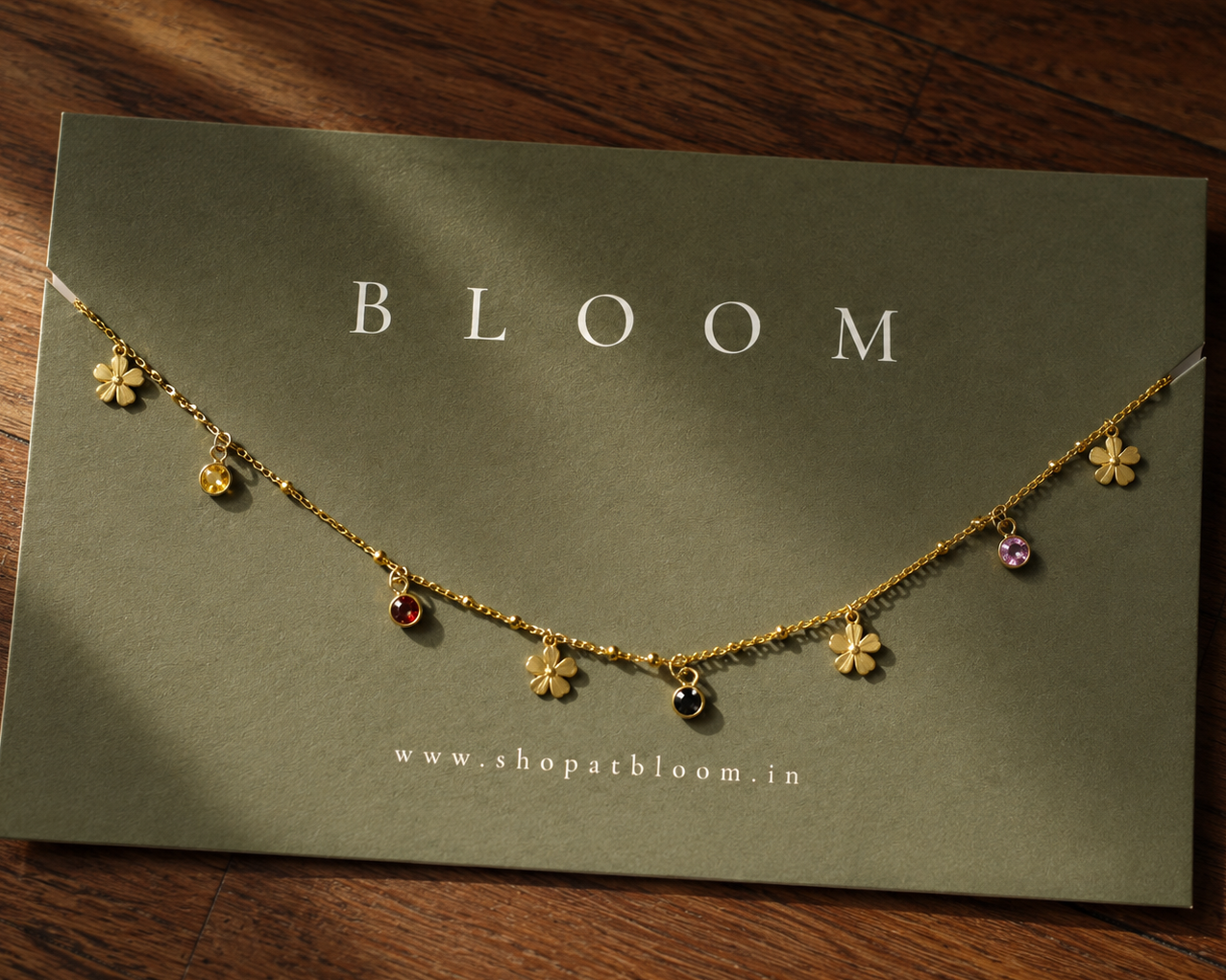 jewelled clover necklace