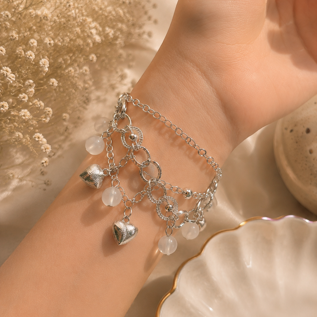 moon stone charm bracelet