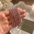 pink halo rhinestone bracelet