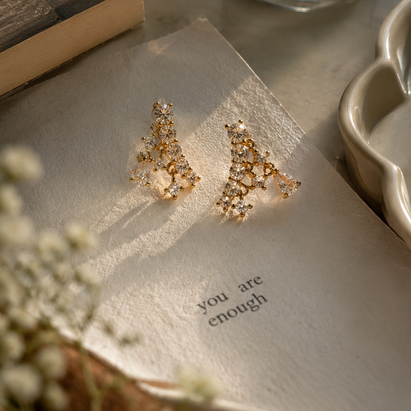 crystal vine earrings