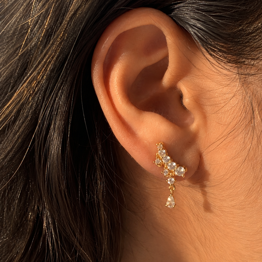 crystal vine earrings