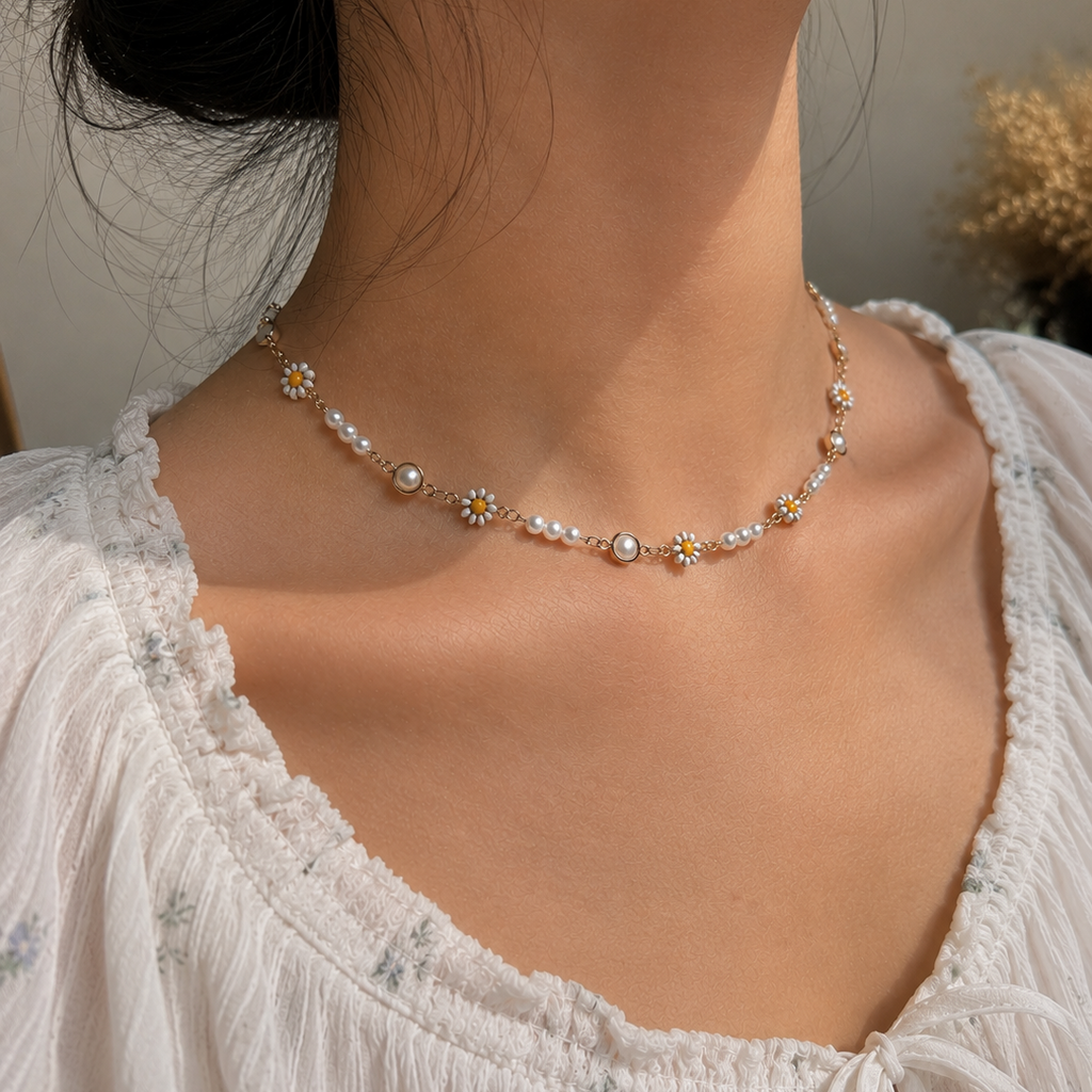 ivory daisy bloom necklace