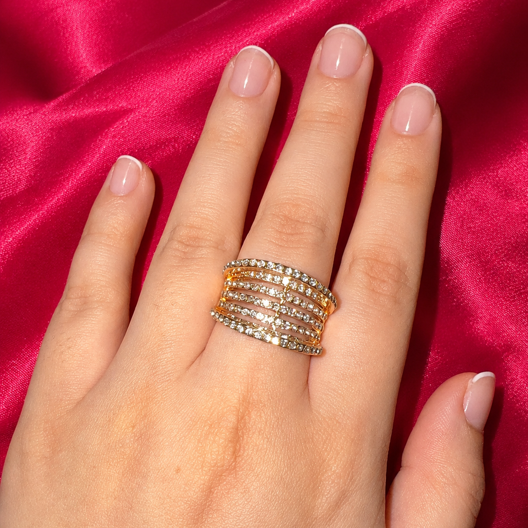 crystal cascade ring