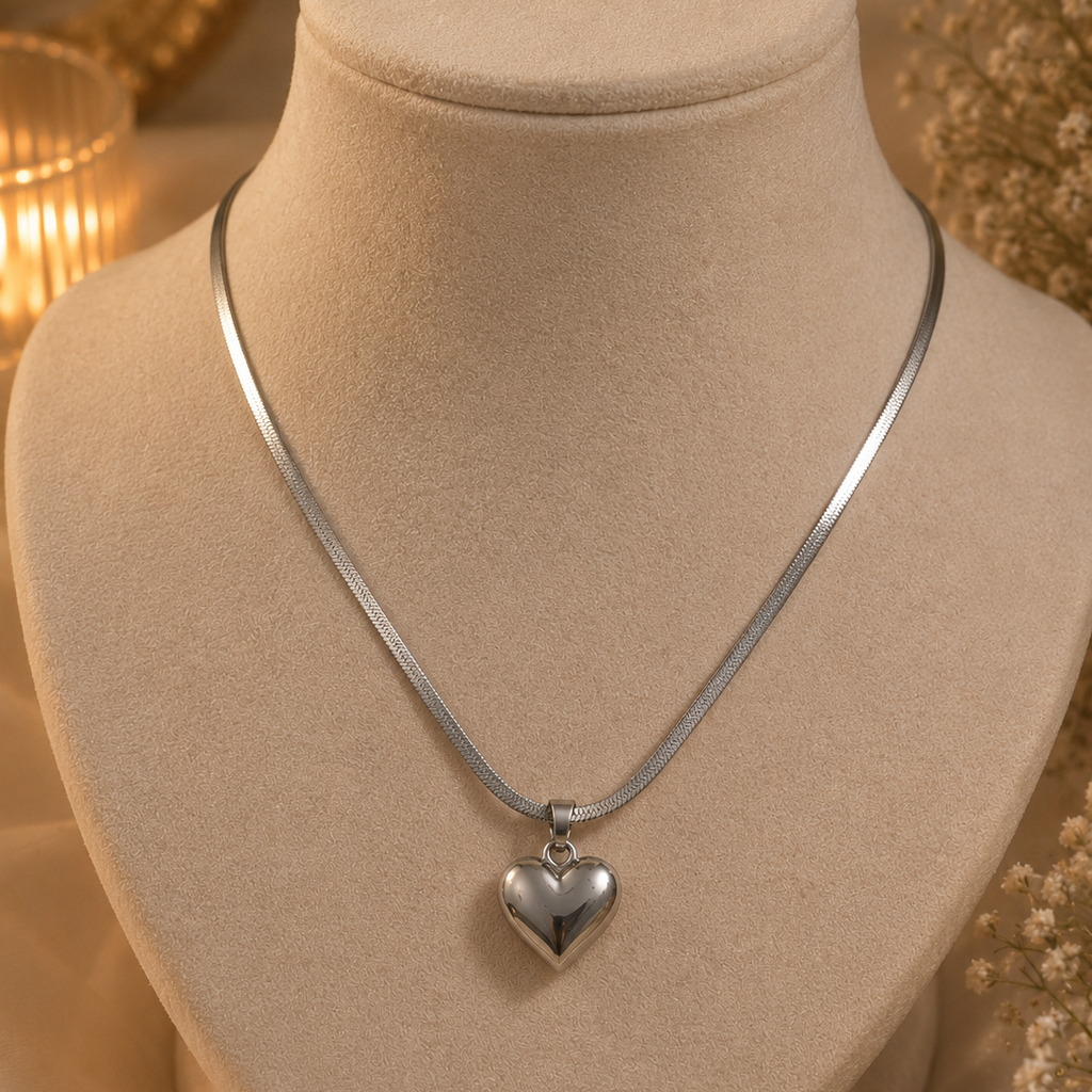 metallic love necklace