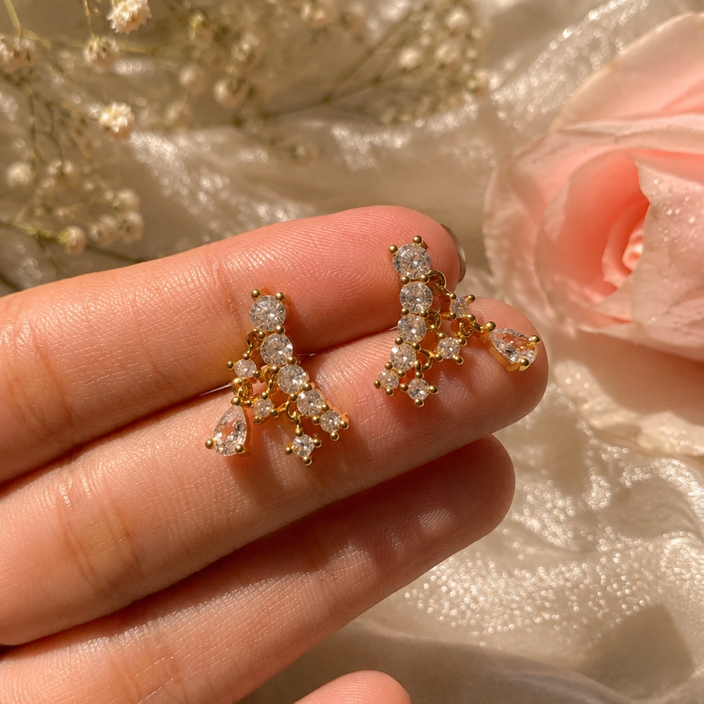 crystal vine earrings