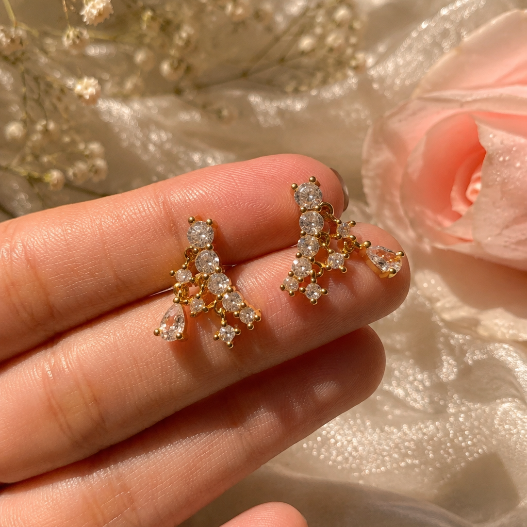 crystal vine earrings