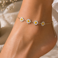 White flora anklet
