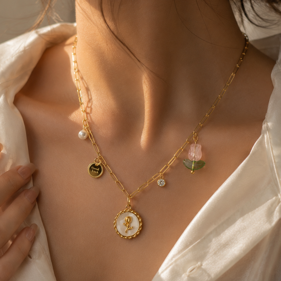 petal poetry necklace