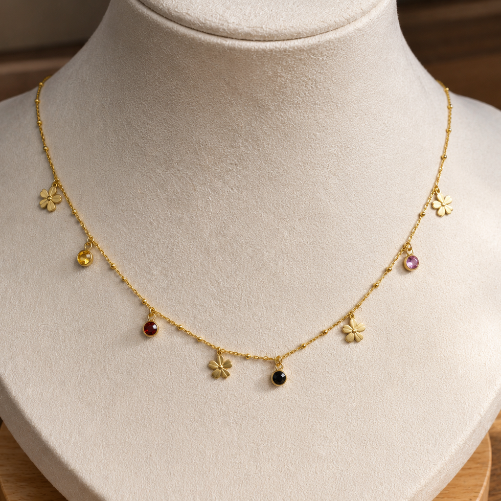 jewelled clover necklace