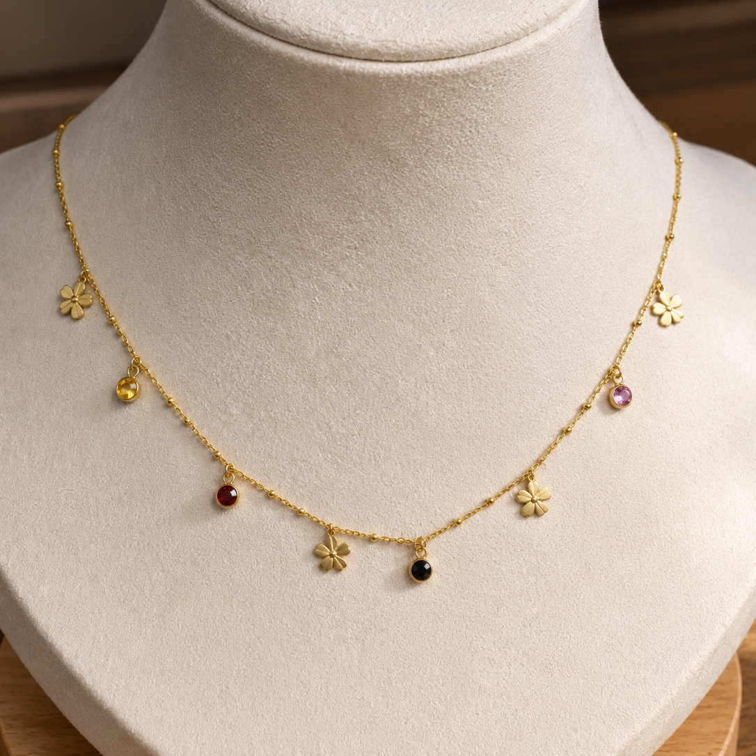 jewelled clover necklace