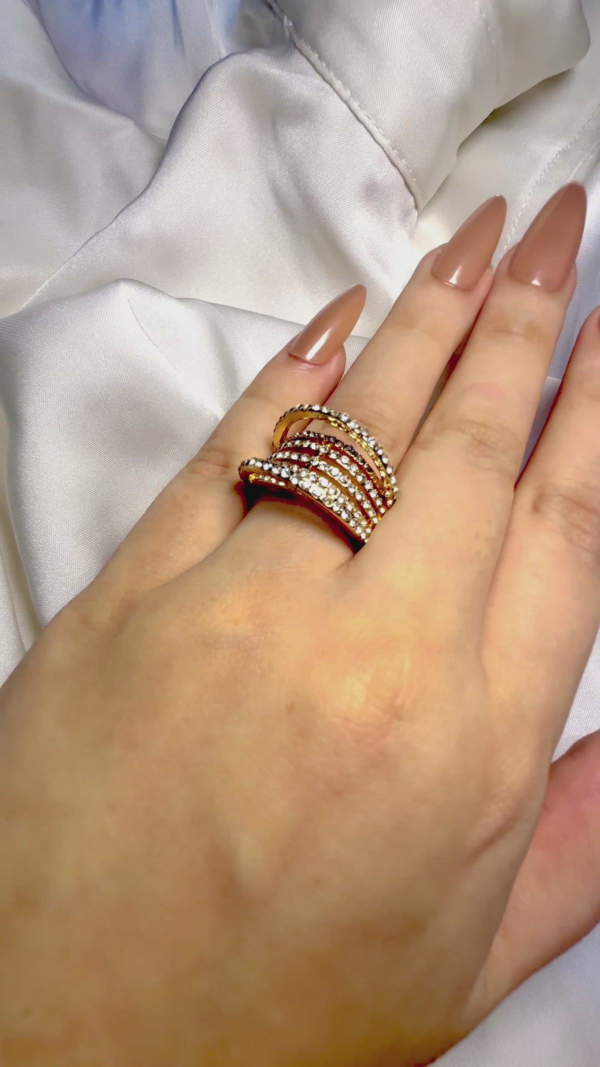 crystal cascade ring