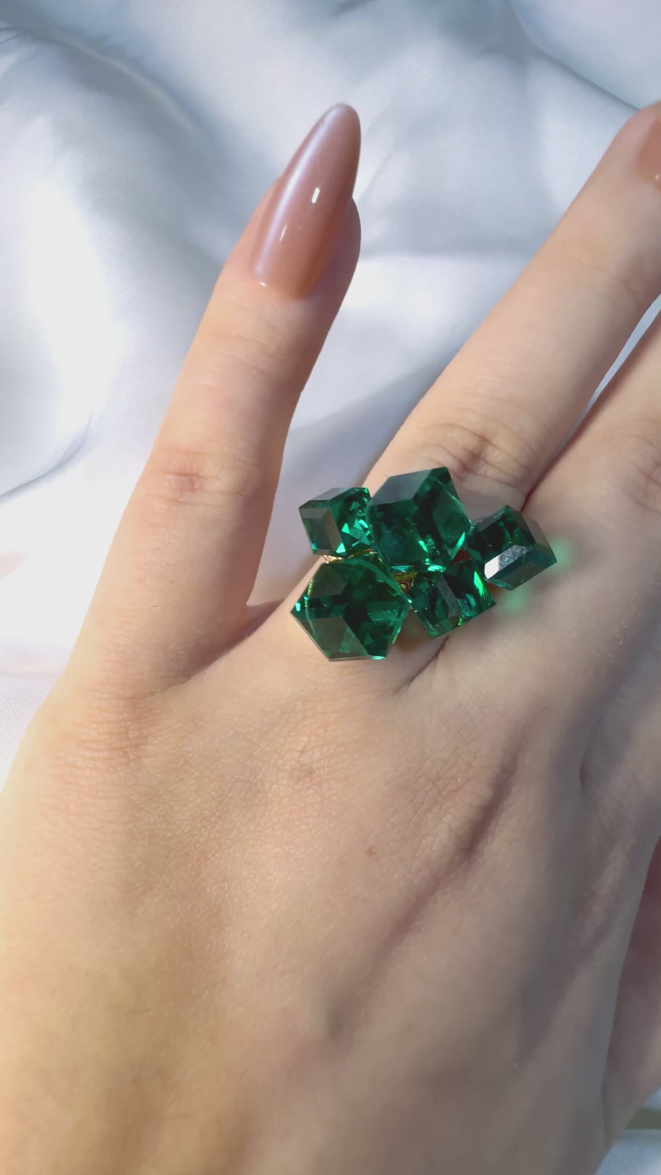 Emerald prism ring